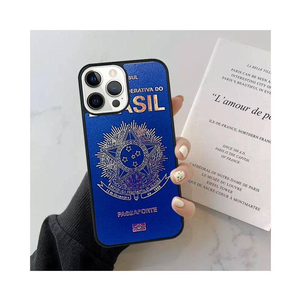 Coque iPhone 16 Plus Design Passeport Brésilien