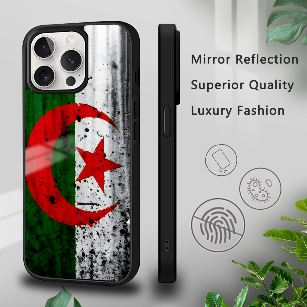 Coque iPhone 16 Pro Max Drapeau Algérie - Protection Élégante et Patriotique