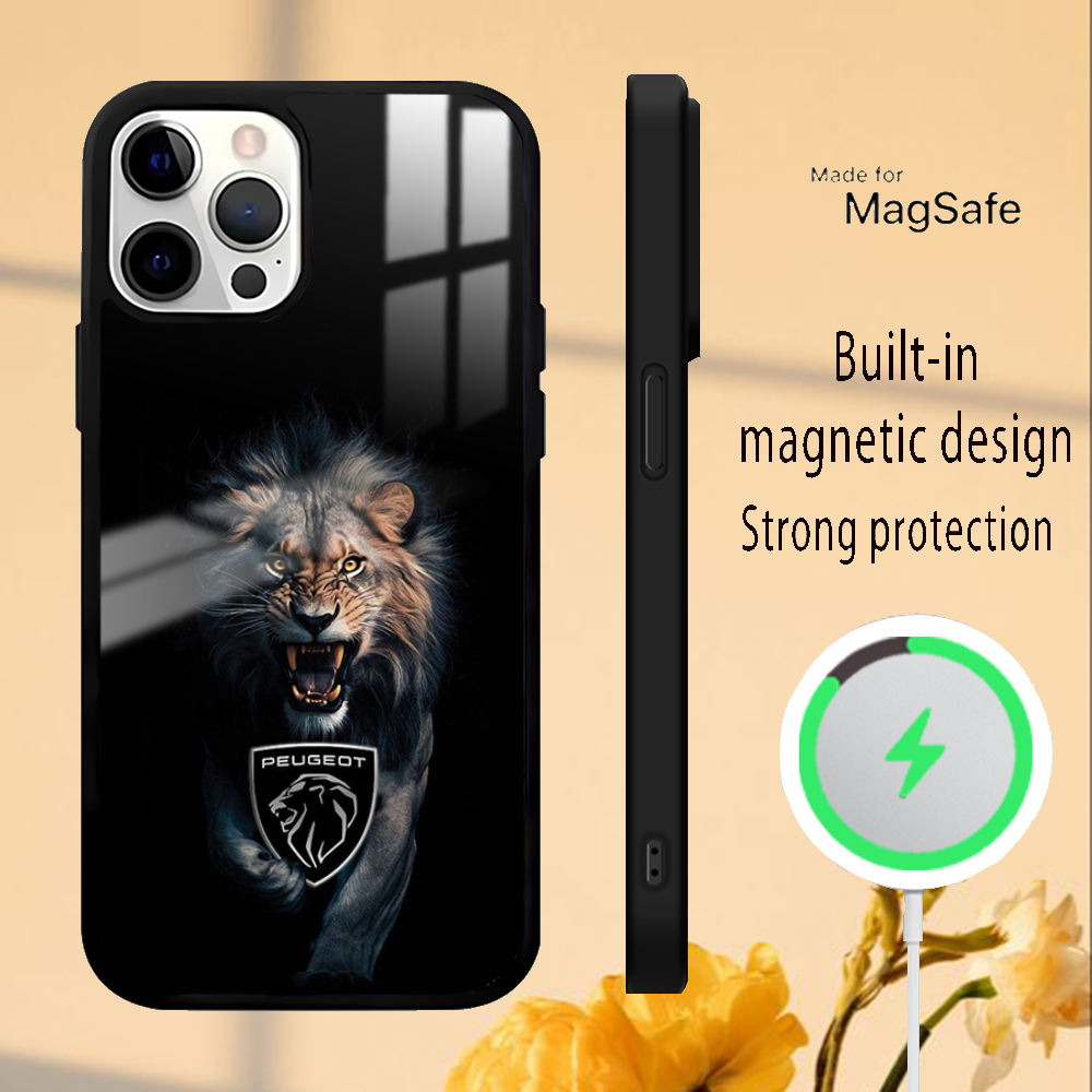 Coque iPhone MagSafe - Design Lion Peugeot