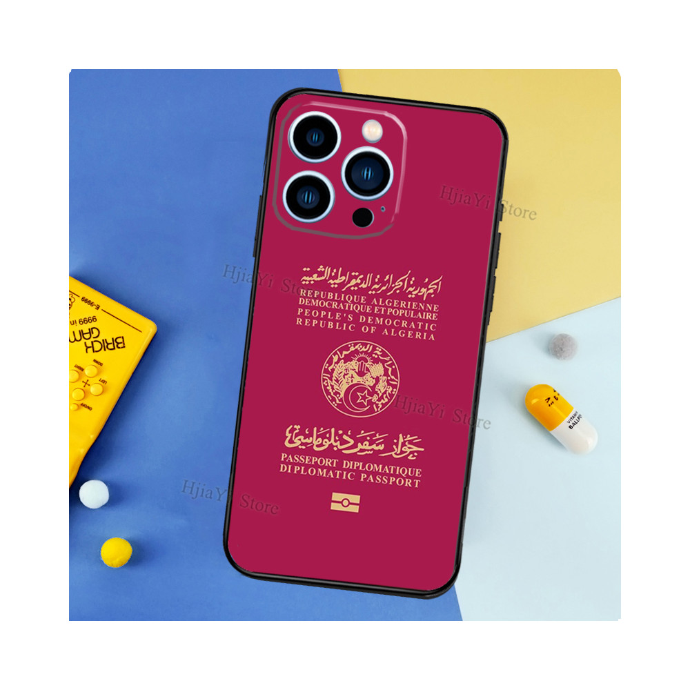 Coque iPhone XR Motif Passeport Algérien Diplomatique