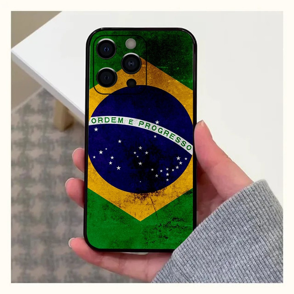 Coque iPhone XR Drapeau Brésilien Effet Vieilli