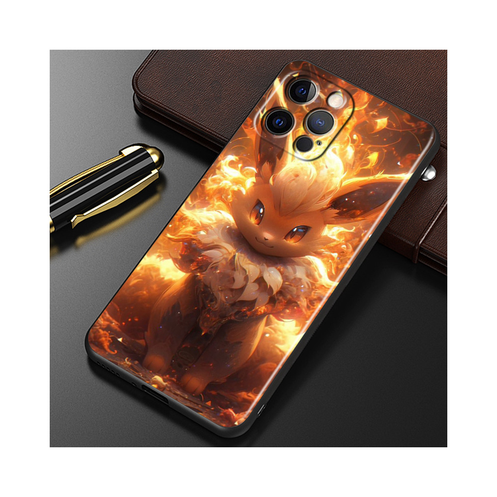 Coque iPhone 14 Pokemon Pyroli en Flammes