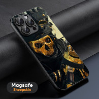 Coque iPhone 12 Pro Max MagSafe - Tête de Mort Dorée