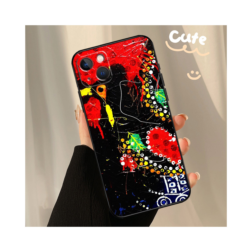 Coque iPhone Design Abstrait Peinture Éclatante