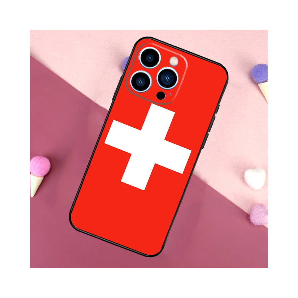 Coque iPhone 14 Pro Drapeau Suisse - Protection Élégante