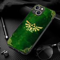 Coque iPhone Zelda : Emblème Triforce Vert et Or