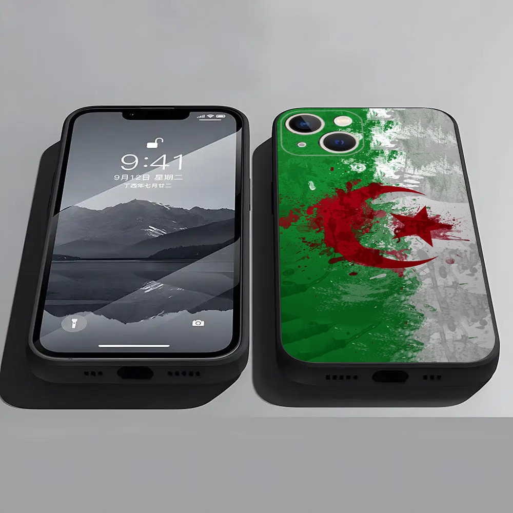 Coque iPhone 14 Pro Drapeau Algérie - Style Unique et Protection Optimale