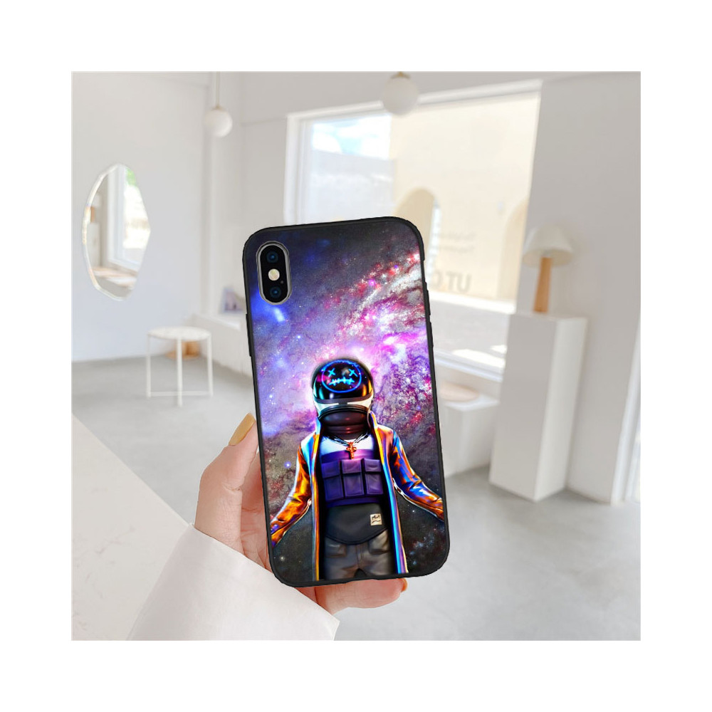 Coque iPhone 12 Astronaute Casque Lumineux - Design Spatial Unique