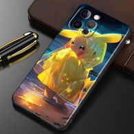 Coque iPhone 14 Pikachu Pluie - Protection Élégante Pokémon