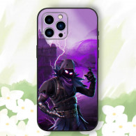 Coque iPhone 13 Pro Max Fortnite Personnage Corbeau Violet Électrisant