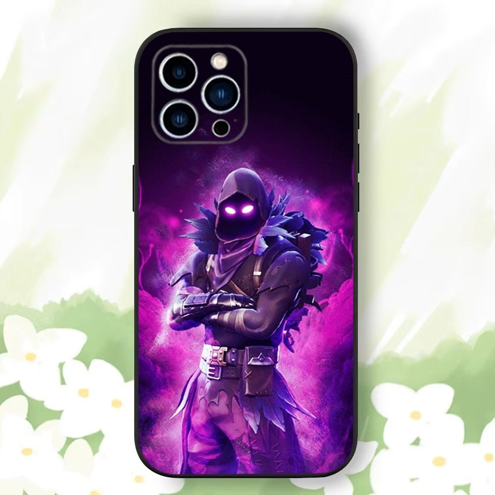 Coque iPhone Fortnite Personnage Corbeau Violet - Protection Optimale