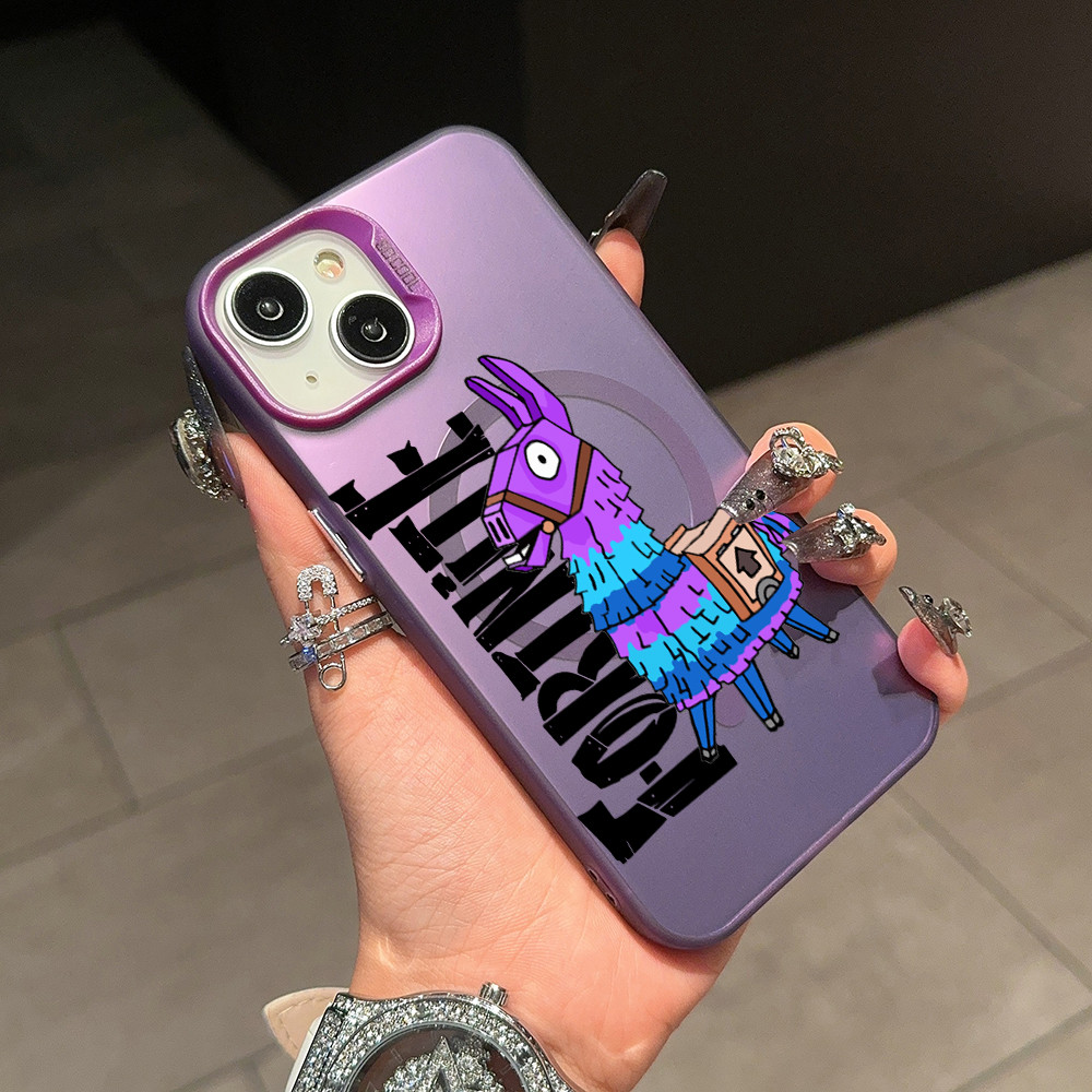 Coque iPhone Fortnite Lama Violet - Protection Optimale & Design Unique