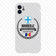 Coque iPhone 12 Pro - Marseille - Blason et Coordonnées GPS