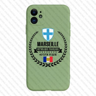 Coque iPhone XR Marseille Vert - Drapeau France & Coordonnées GPS