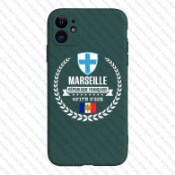 Coque iPhone 11 Pro Marseille Vert - Blason & Drapeau Français