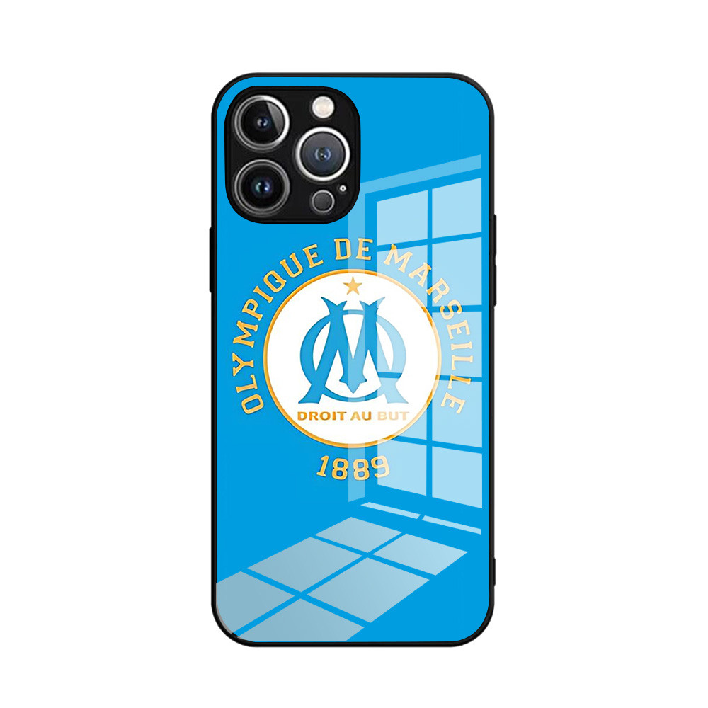 Coque iPhone XS Max Olympique de Marseille - Design Logo Bleu et Blanc