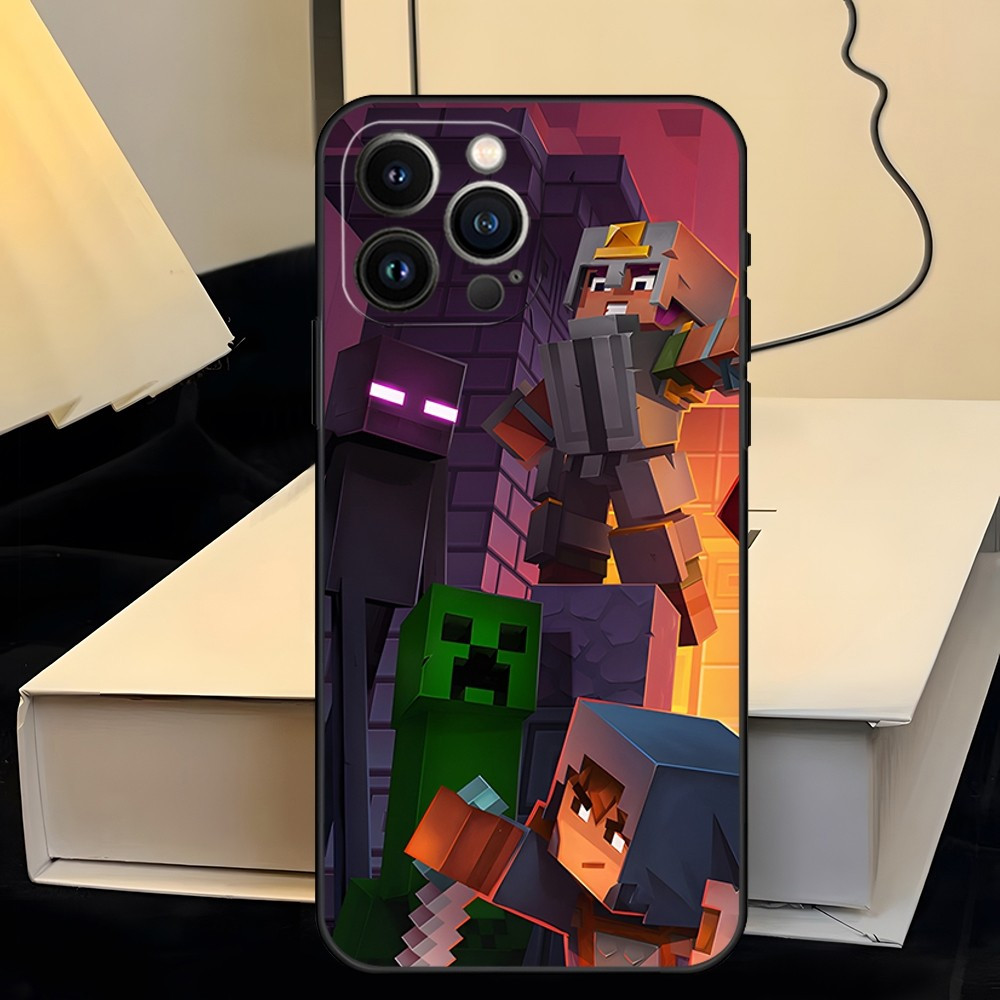 Coque iPhone 12 Pro Motif Minecraft - Personnages et Aventure