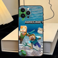 Coque iPhone 14 Pro Max Thème Minecraft - Aventure Aquatique