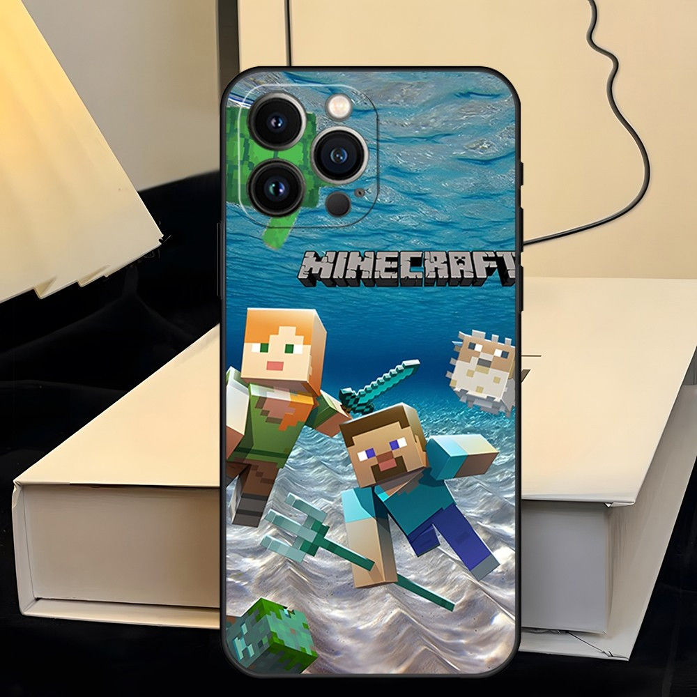 Coque iPhone XS Thème Minecraft - Aventure Aquatique