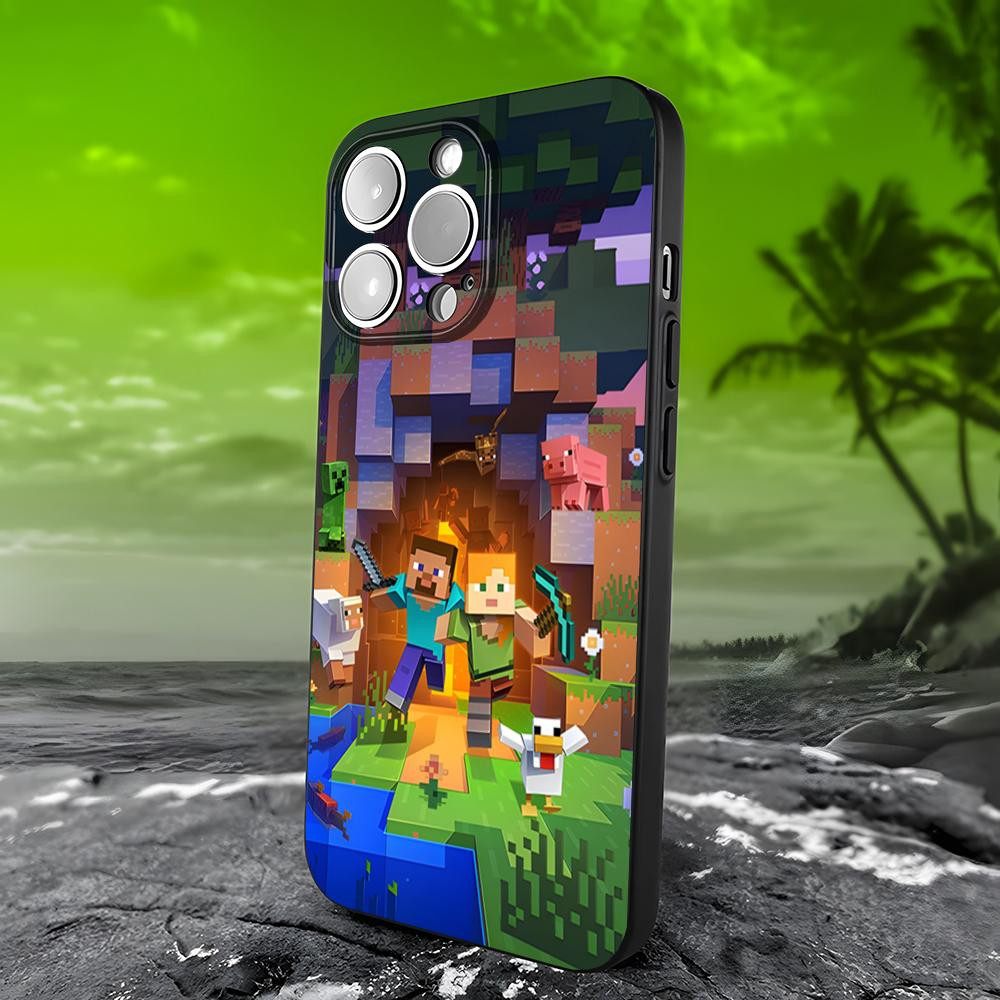 Coque iPhone 12 Pro Minecraft - Steve et Alex en Aventure