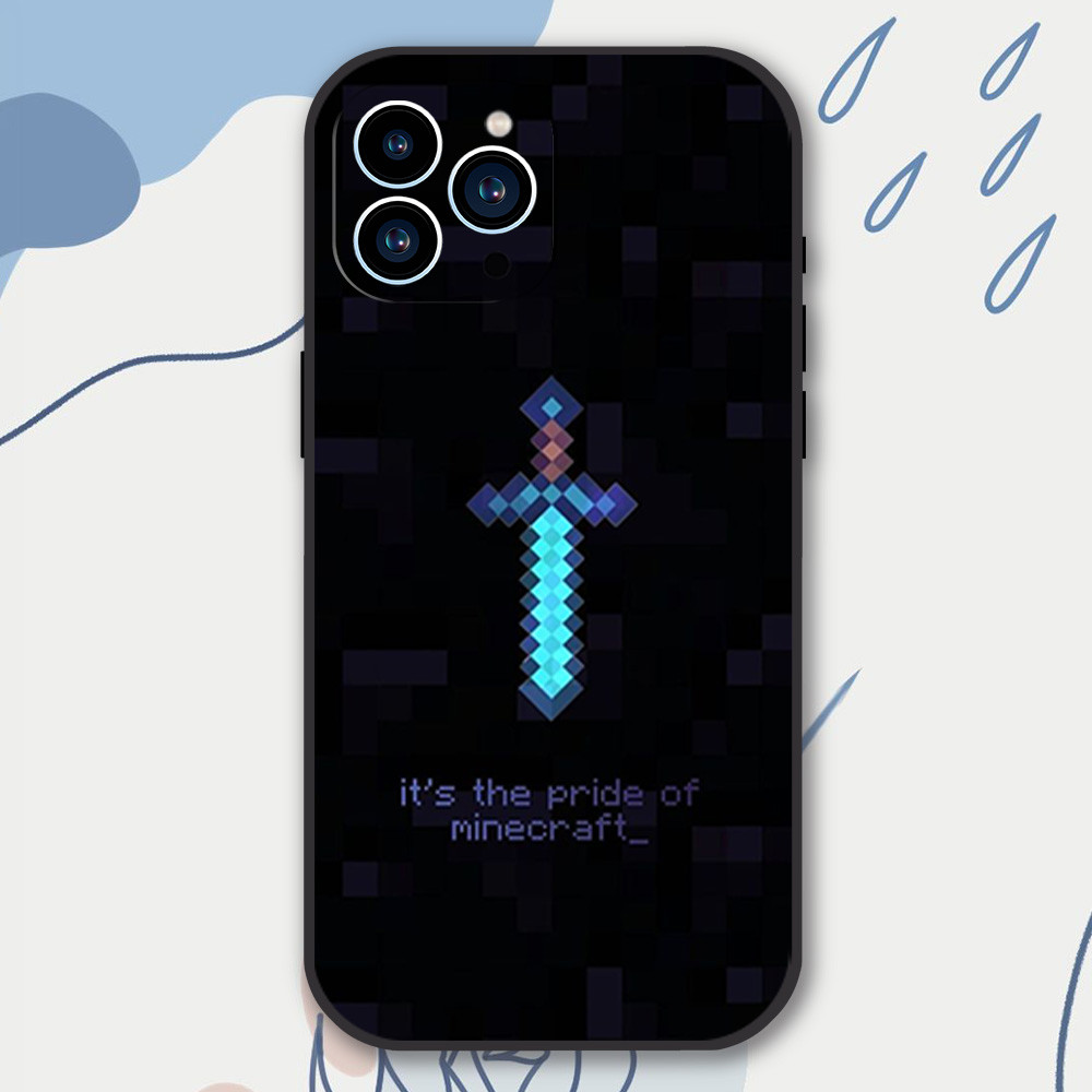 Coque iPhone 16 Plus Épée Minecraft - Design Pixel Art