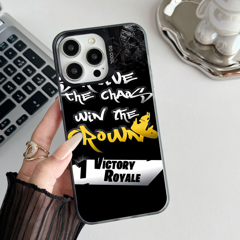 Coque iPhone 16 Plus Fortnite Victory Royale : Love the Chaos, Win the Crown