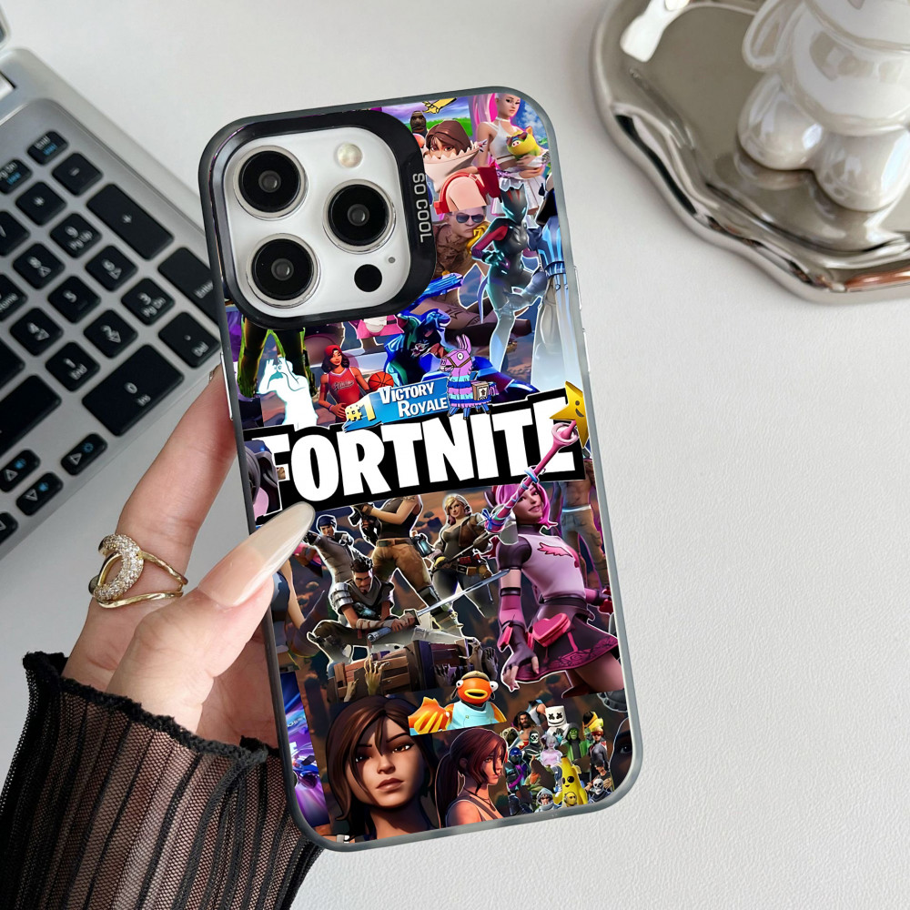 Coque iPhone X Fortnite : Personnages et Logo - Protection Optimale