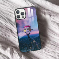 Coque iPhone 12 - Parachutiste au-dessus de New York au crépuscule