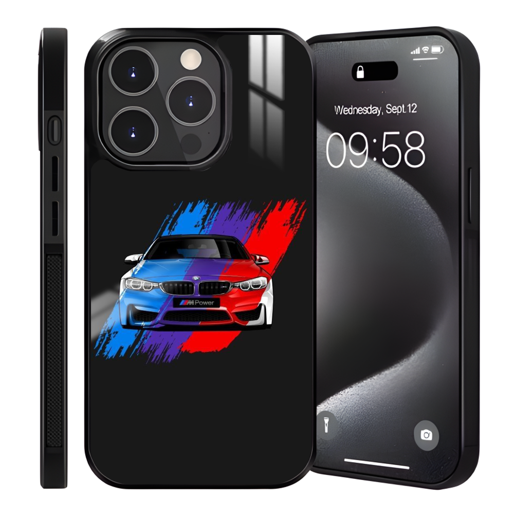 Coque iPhone 13 - Motif BMW M Power Tricolore - Protection Optimale