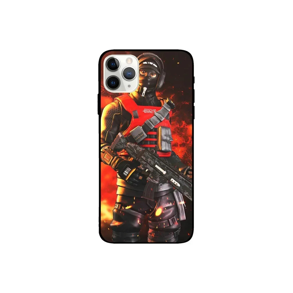 Coque iPhone 14 Pro Personnalisée : Personnage de Jeu d'Action en Armure Rouge