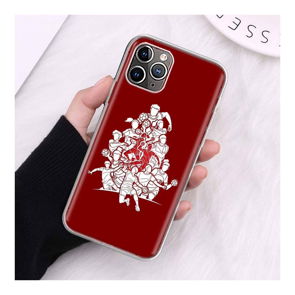 Coque iPhone 12 mini Design Équipe de Football Rouge et Blanc