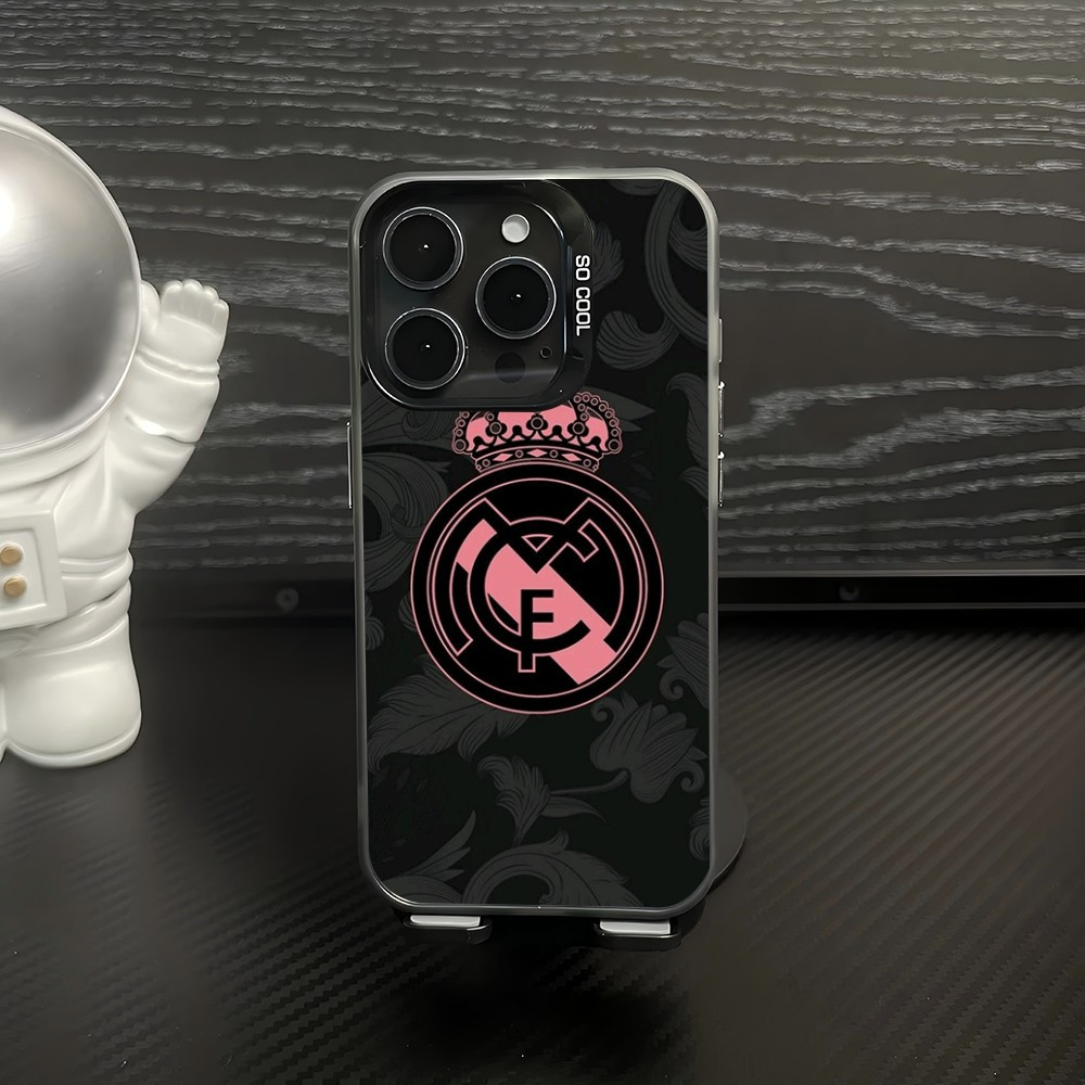 Coque iPhone 14 Pro Real Madrid Rose et Noire - Design Élégant