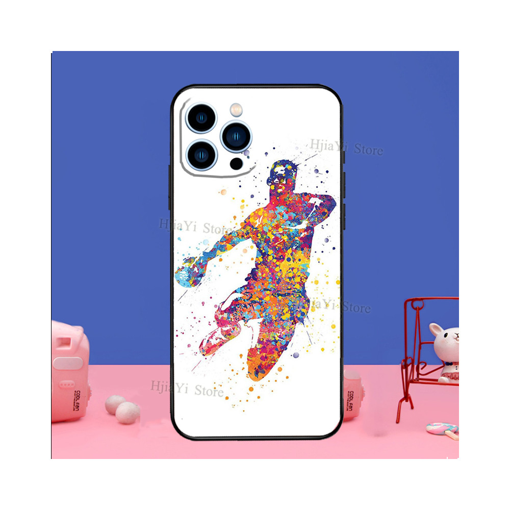 Coque iPhone Design Handballeur Aquarelle Colorée