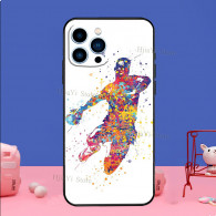 Coque iPhone 14 Pro Max Design Handballeur Aquarelle Colorée