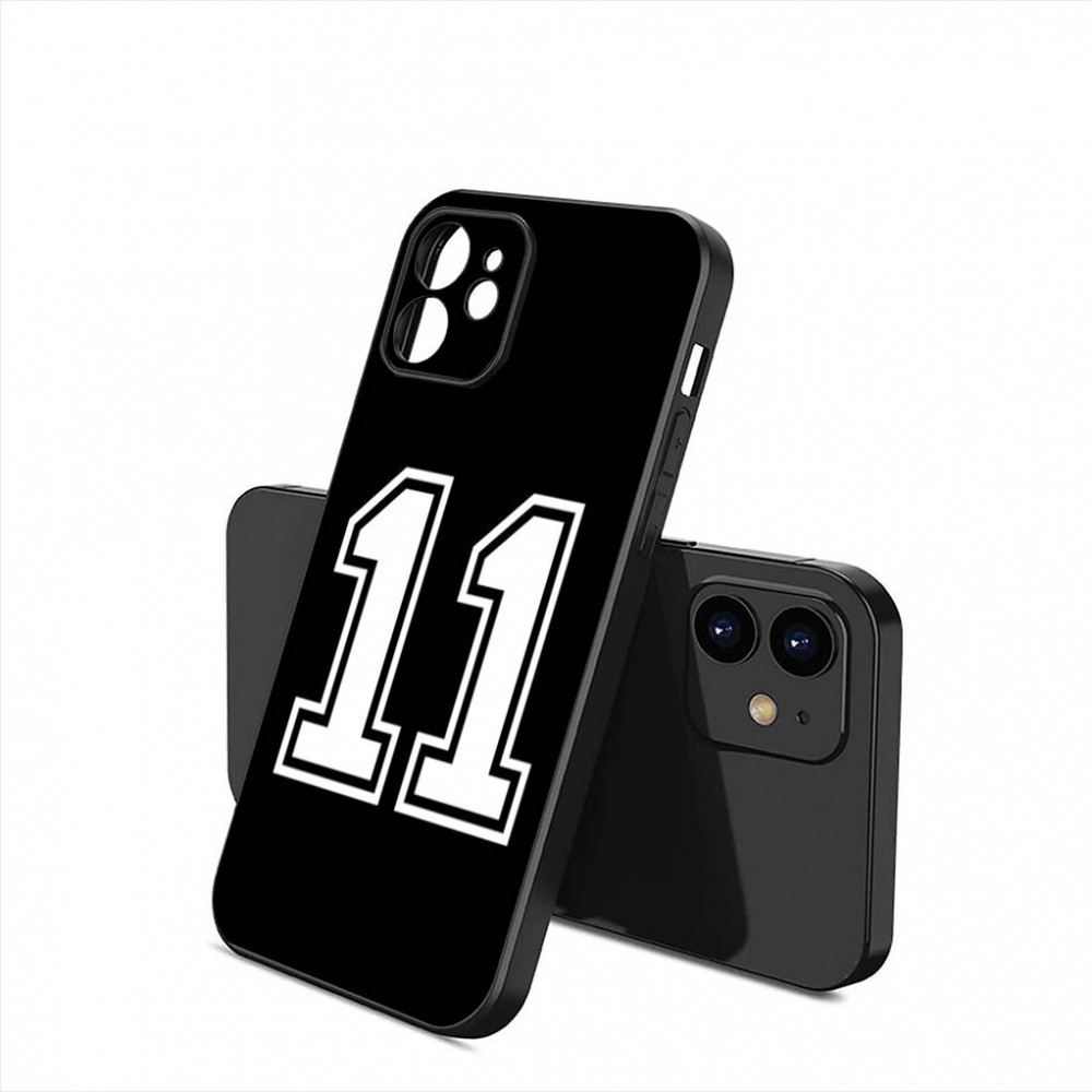 Coque iPhone 13 mini Noir Numéro 11 Personnalisable