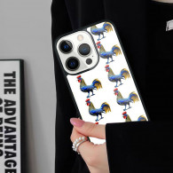 Coque iPhone 11 Pro Max Design Coq Bleu et Or