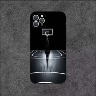 Coque iPhone 12 Pro Max Design Terrain de Basketball Noir