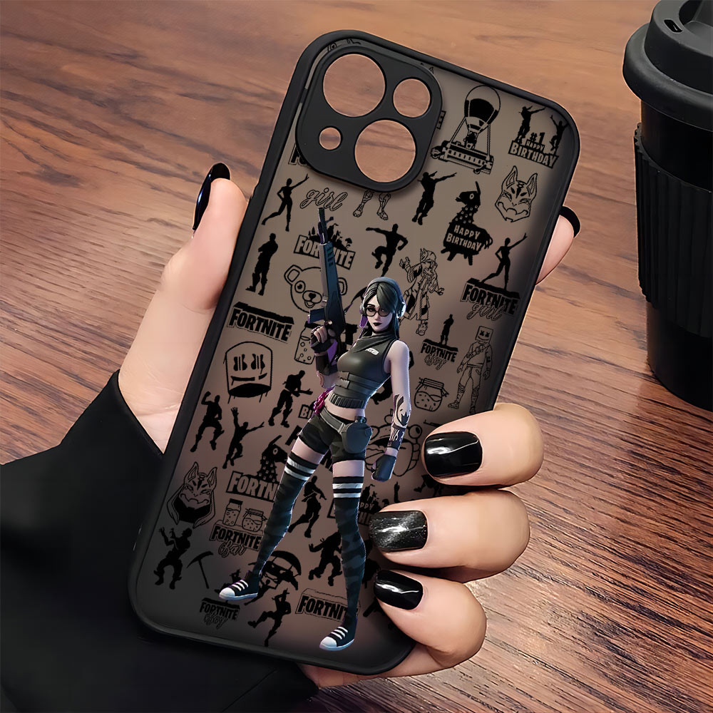 Coque iPhone Fortnite Personnage Tireur d'Élite - Accessoire Tendance pour Fans