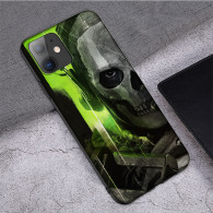 Coque iPhone 12 Pro Tête de Mort Style Ghost Vert Fluorescent