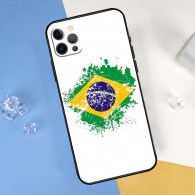 Coque iPhone 14 Pro Drapeau Brésil Abstrait