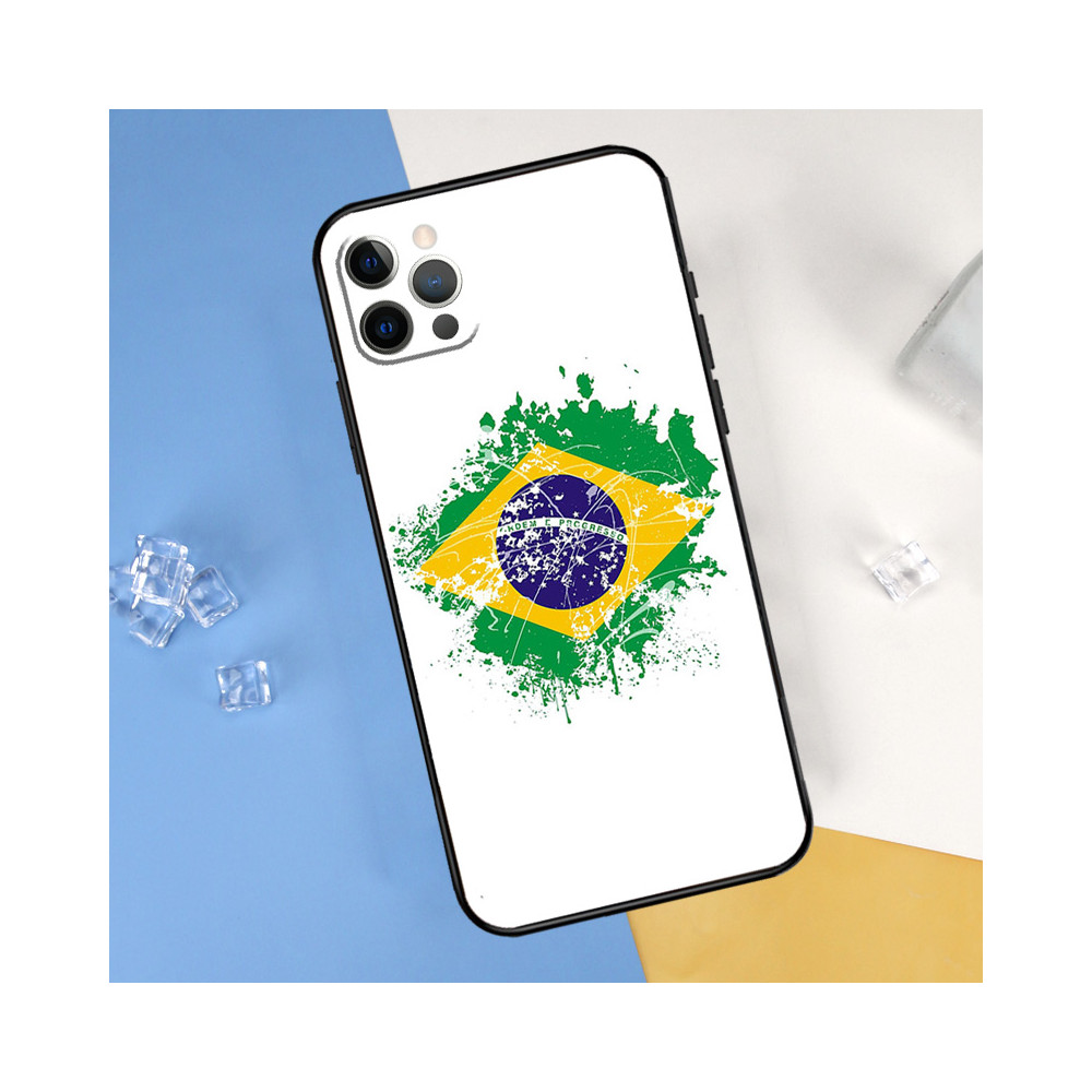 Coque iPhone XS Drapeau Brésil Abstrait