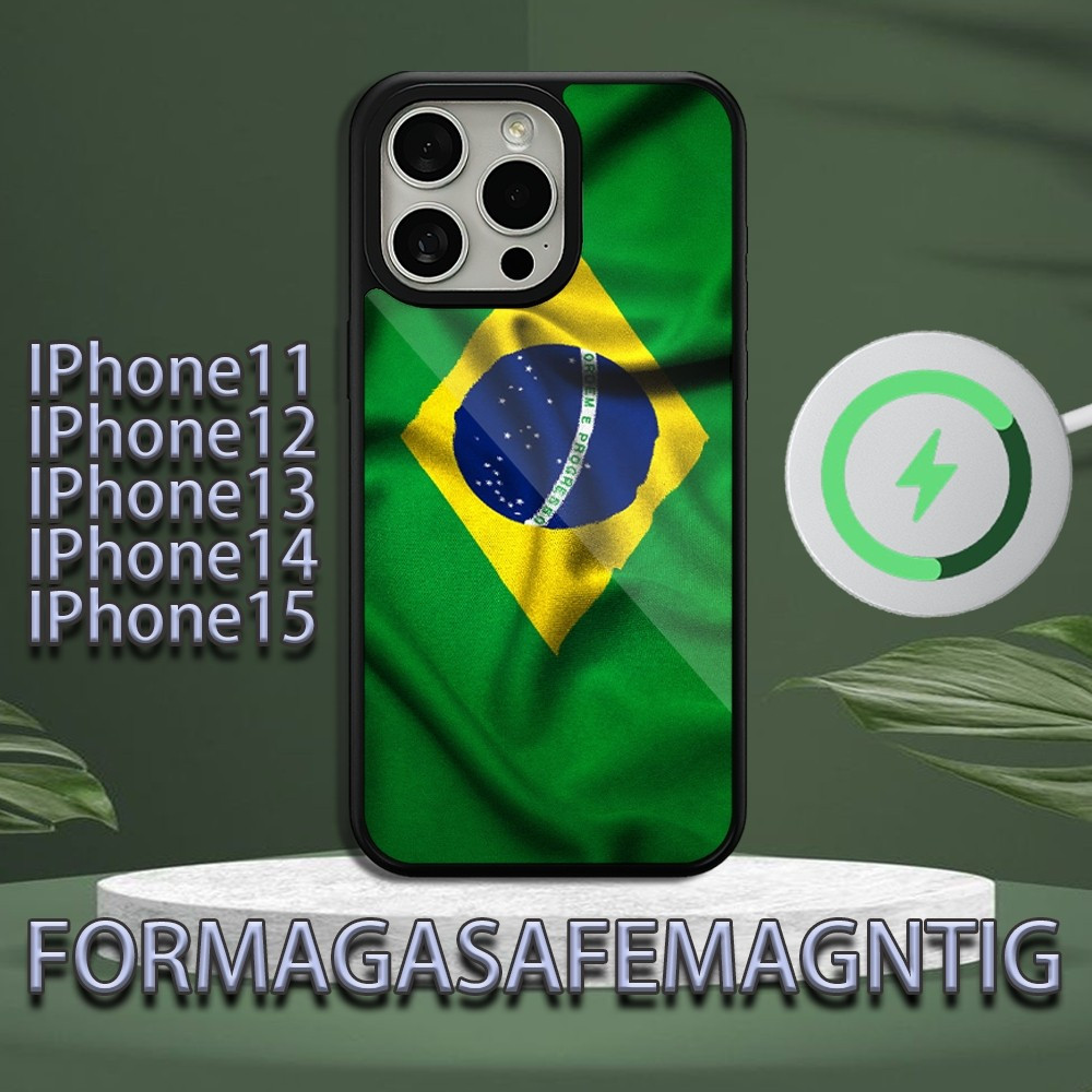 Coque iPhone 12 Pro Drapeau Brésilien FormagaSafeMagntig