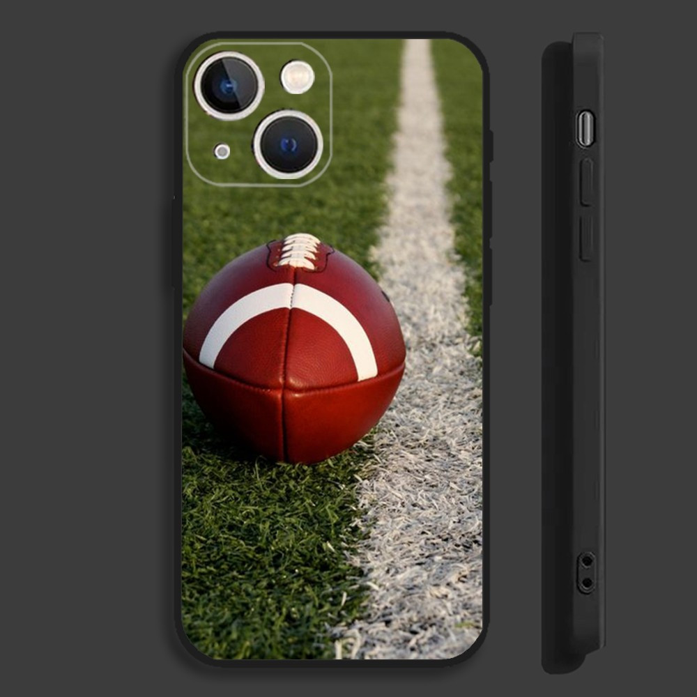 Coque iPhone XS Ballon de Football Américain Terrain Vert