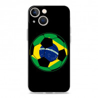 Coque iPhone 12 Drapeau Brésilien Ballon de Foot